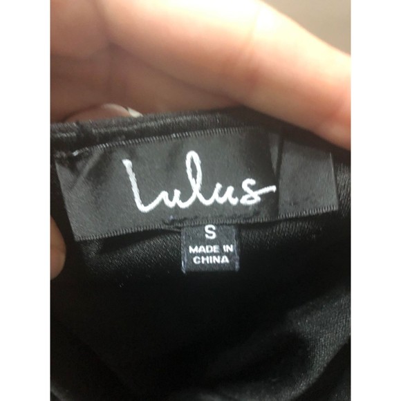 🧺Lulus Black Cross Back V-Neck Evening Gown Maxi Dress, size S - Picture 4 of 5